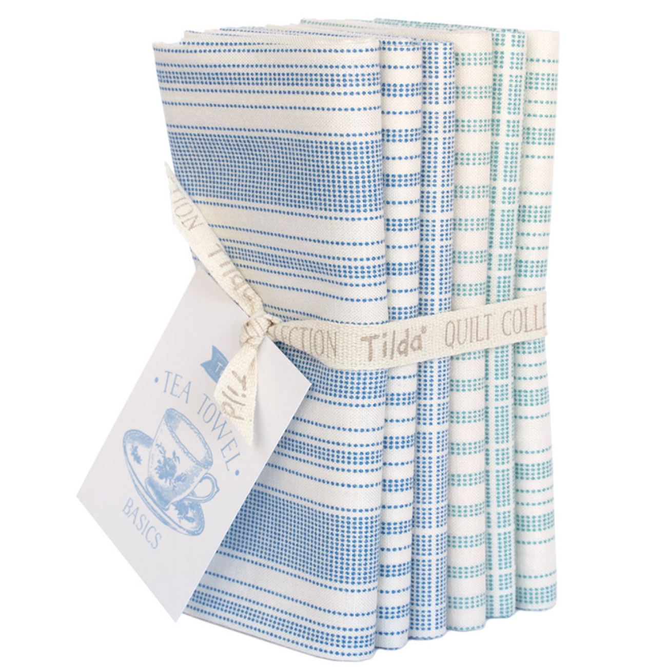 Tilda Patchwork Baumwolle - Tea Towel Basics - Cookie Stripe Blue